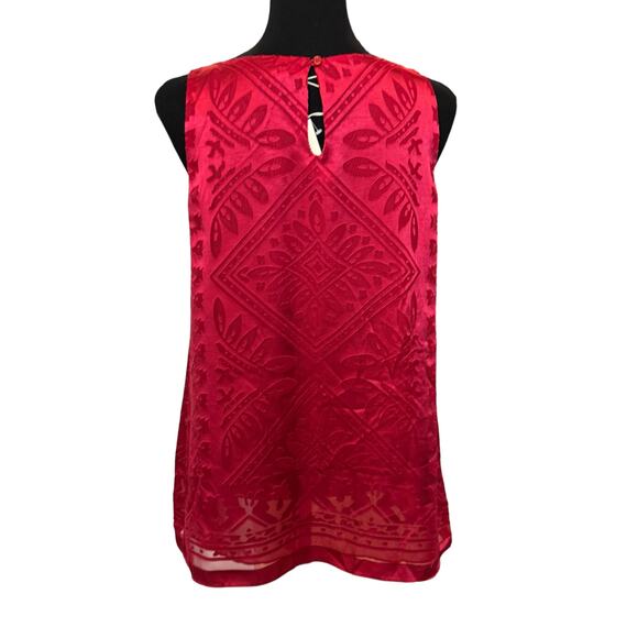 New ~ MAX STUDIO ~ Geometric Layered Sleeveless Tunic Top Size XS - Picture 3 of 6